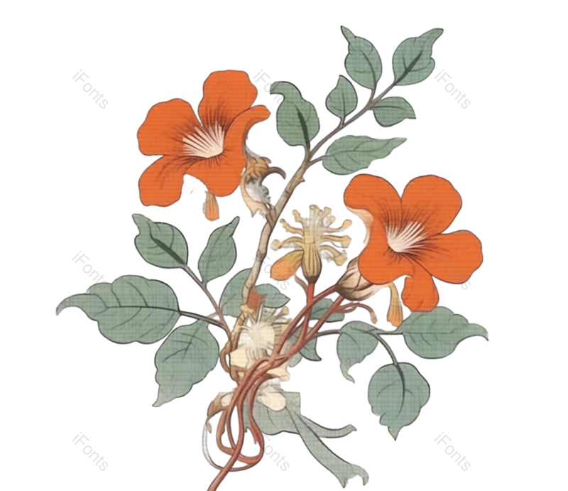 红色的花图片,白色背景元素,植物PNG,免抠素材